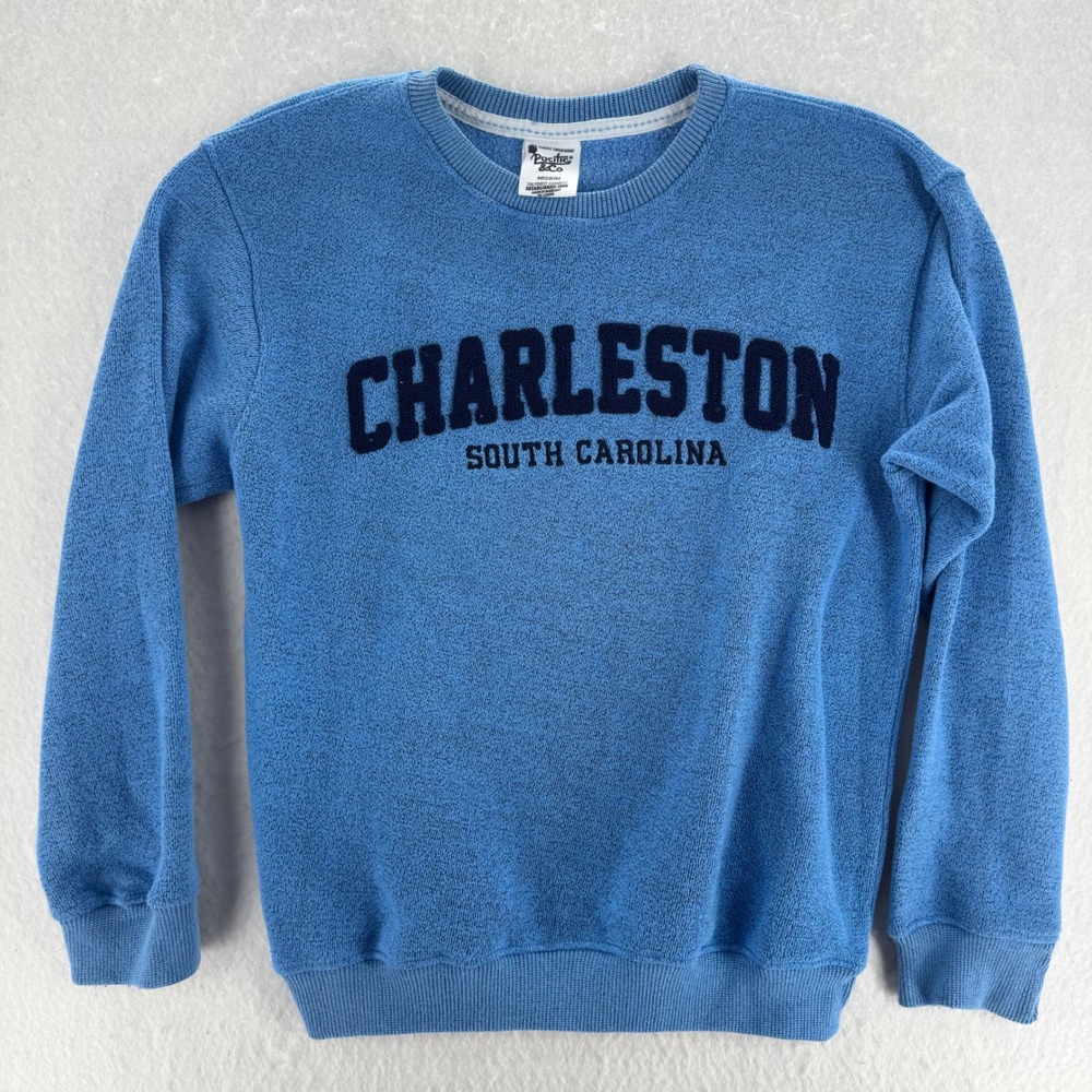 Pacific & Co - Charleston SC Chenille Patch Sweatshirt - Blue - Medium - Unisex